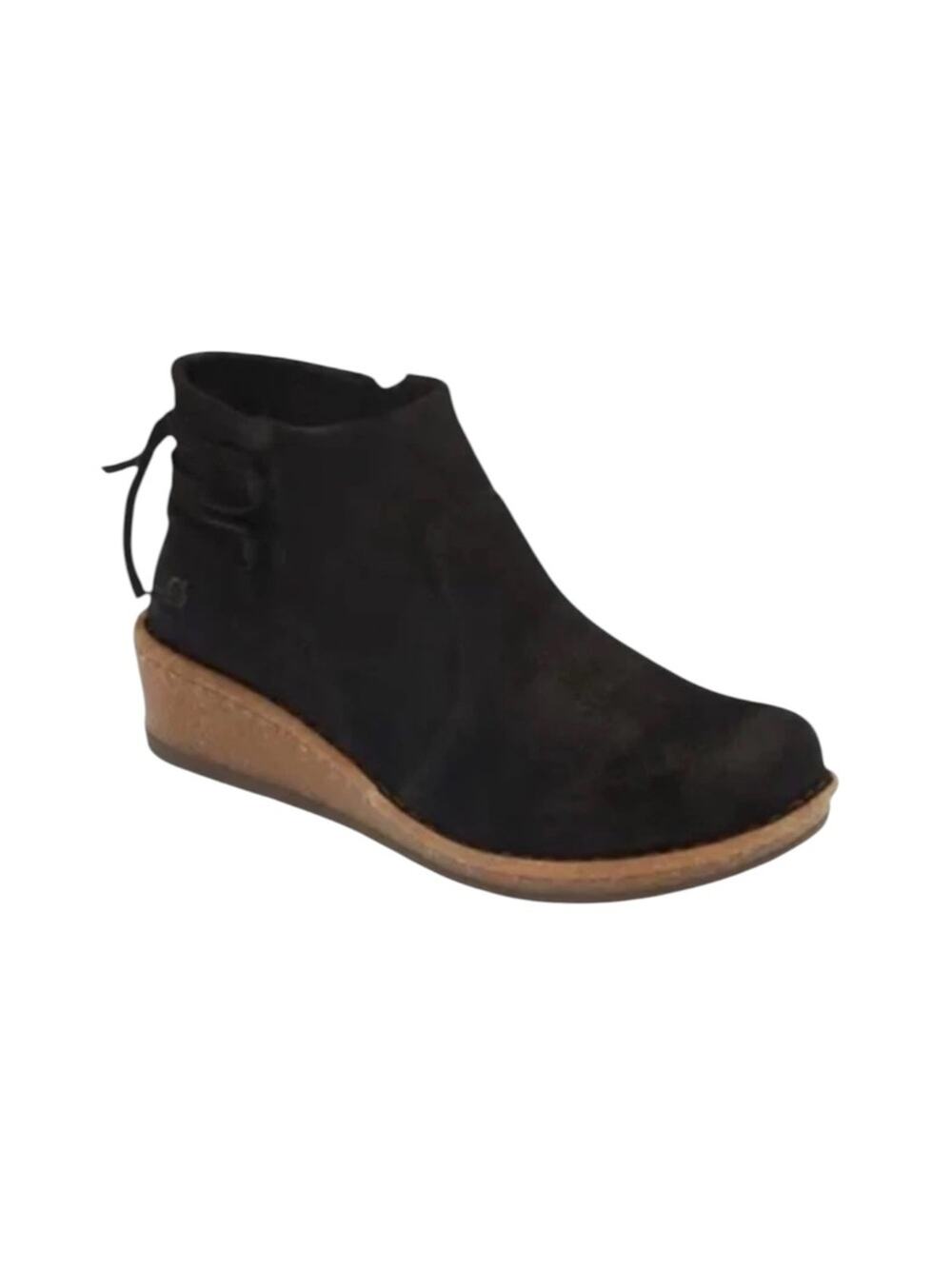 <<Born Viana Leather Black Wedge Suede Booties – Sz 8M
